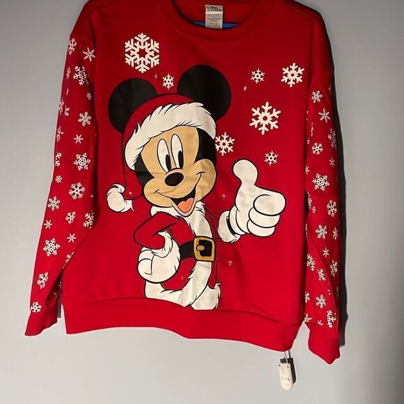 Disney Mickey Mouse Christmas Sweatshirt Light Up Medium - Picture 1 of 7